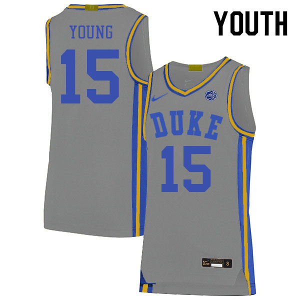 Youth #15 Ryan Young Duke Blue Devils 2022-23 College Stitched Basketball Jerseys Sale-Gray - Click Image to Close